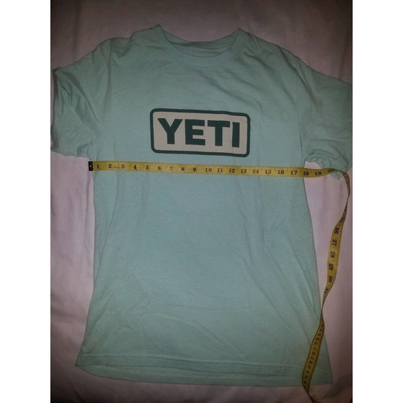 Yeti Green Logo‎ Spellout T Shirt Size M Outdoors Gear - Picture 2 of 5
